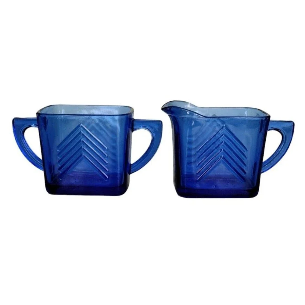 Vintage 30s Hazel Atlas Cobalt 